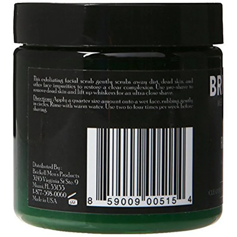 Brickell Men‘s Renewing Face Scrub – Natürliches und organisches Gesichtspeeling für Männer – Porentiefe Gesichtsreinigung mit Jojoba Perlen, Kaffee-Extrakt und Bimsstein – Bild 3