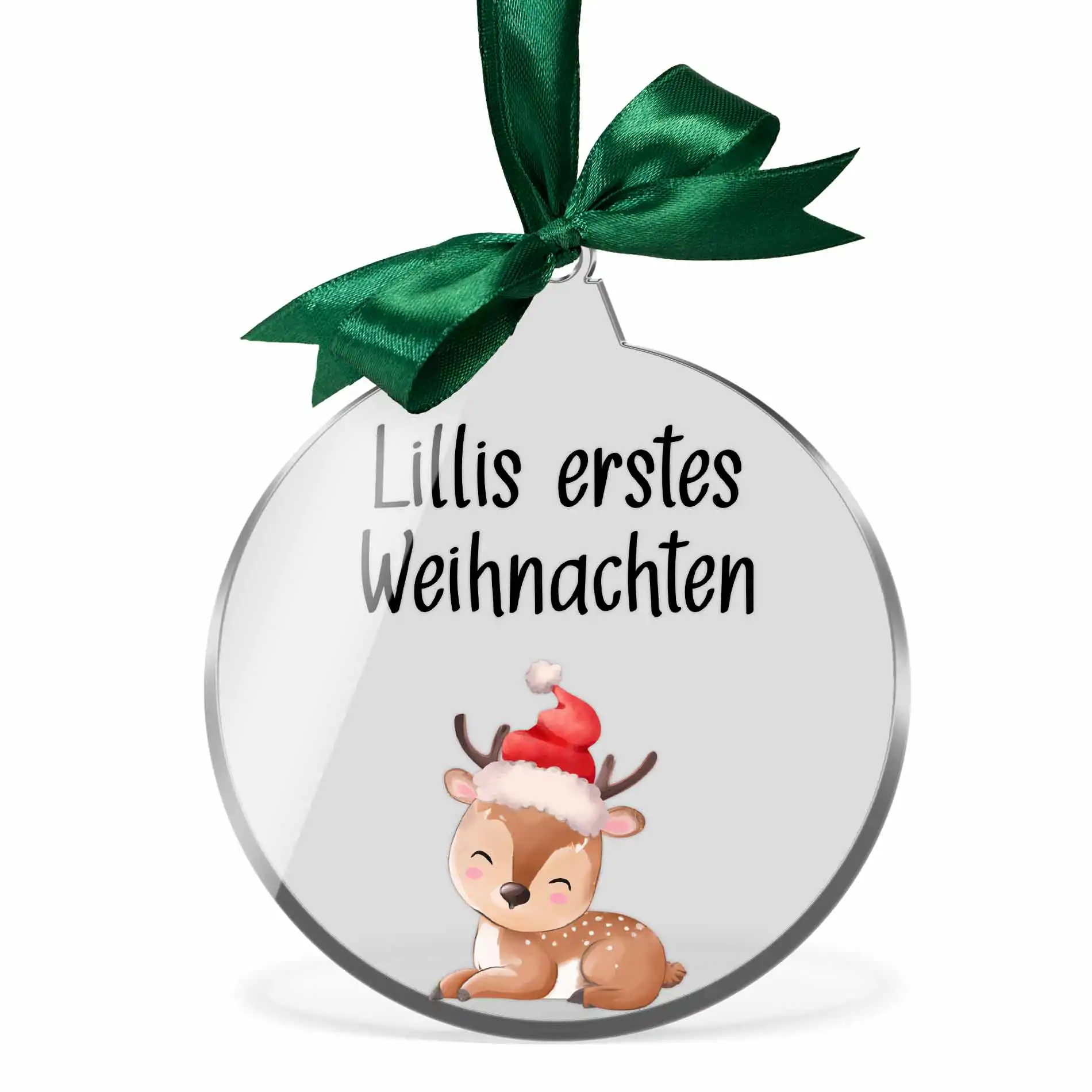 Individuelle Tannenbaumkugel mit niedlichen Designs und Deinem Text