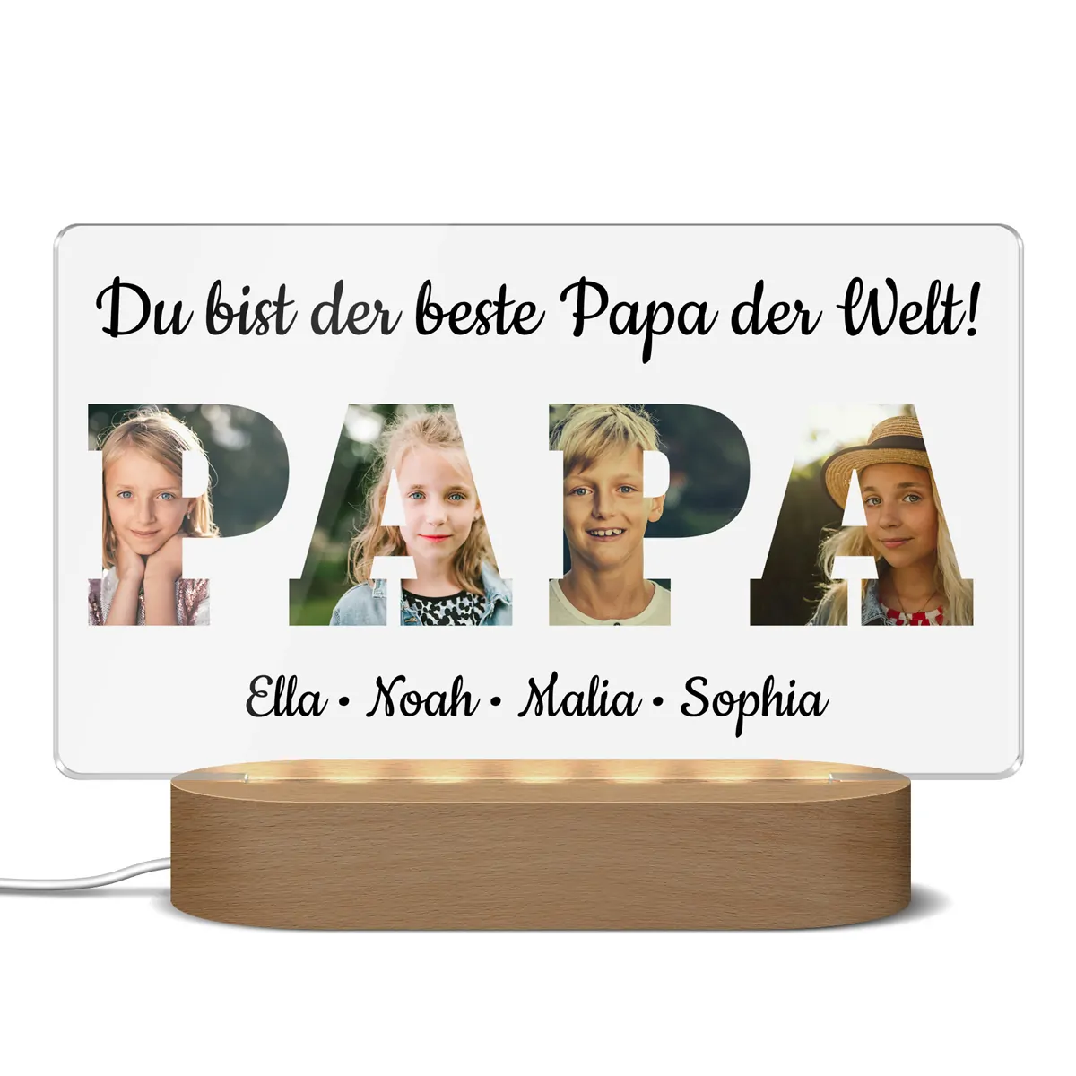 Foto Collage mit LED Stand Fuß für Deinen Papa