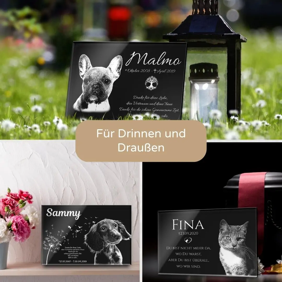 Gedenktafel | Grabschmuck für Tiere mit Foto-Gravur 30×20 cm – Bild 8