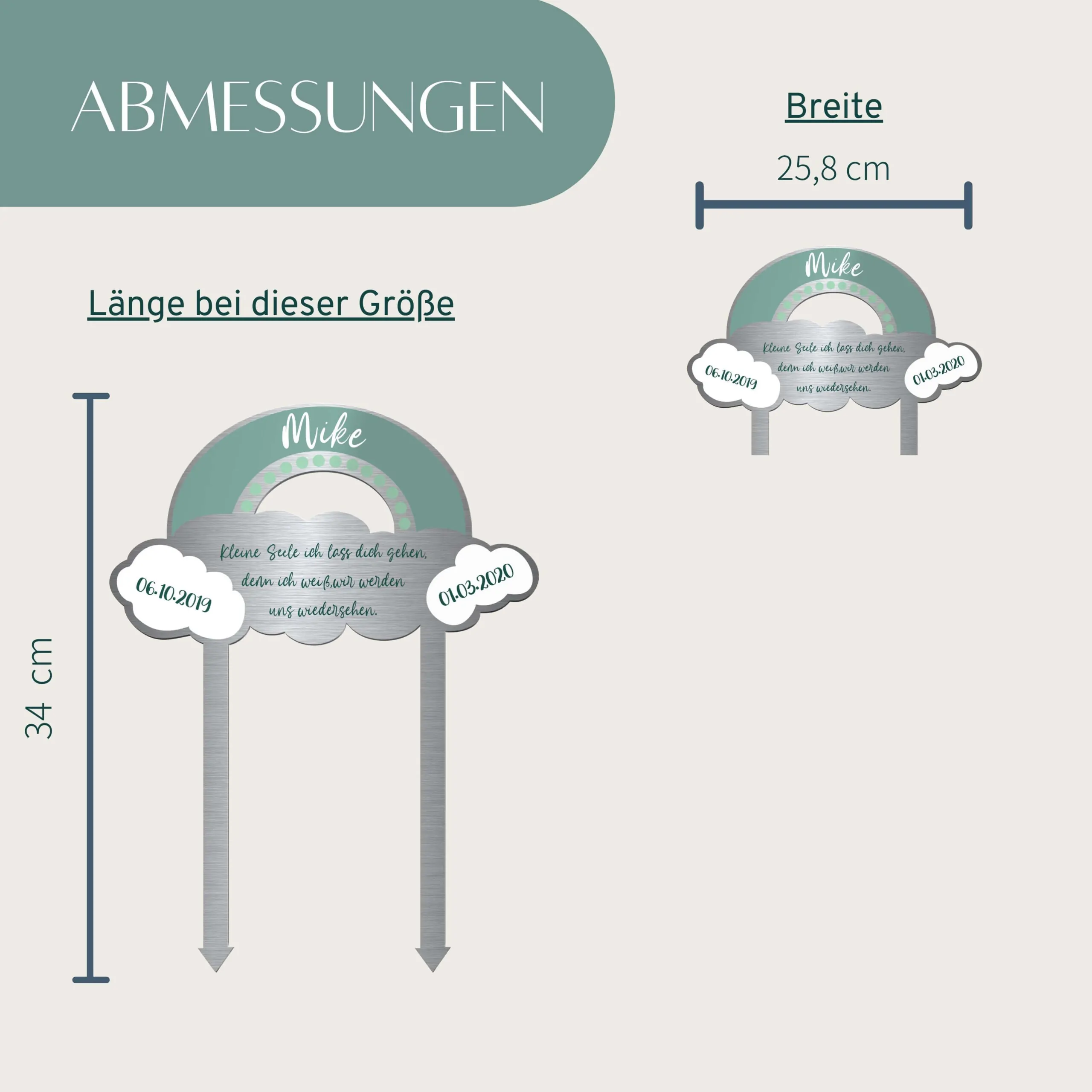 Gedenk Regenbogen als Steckfigur für die Grabstätte – Bild 2