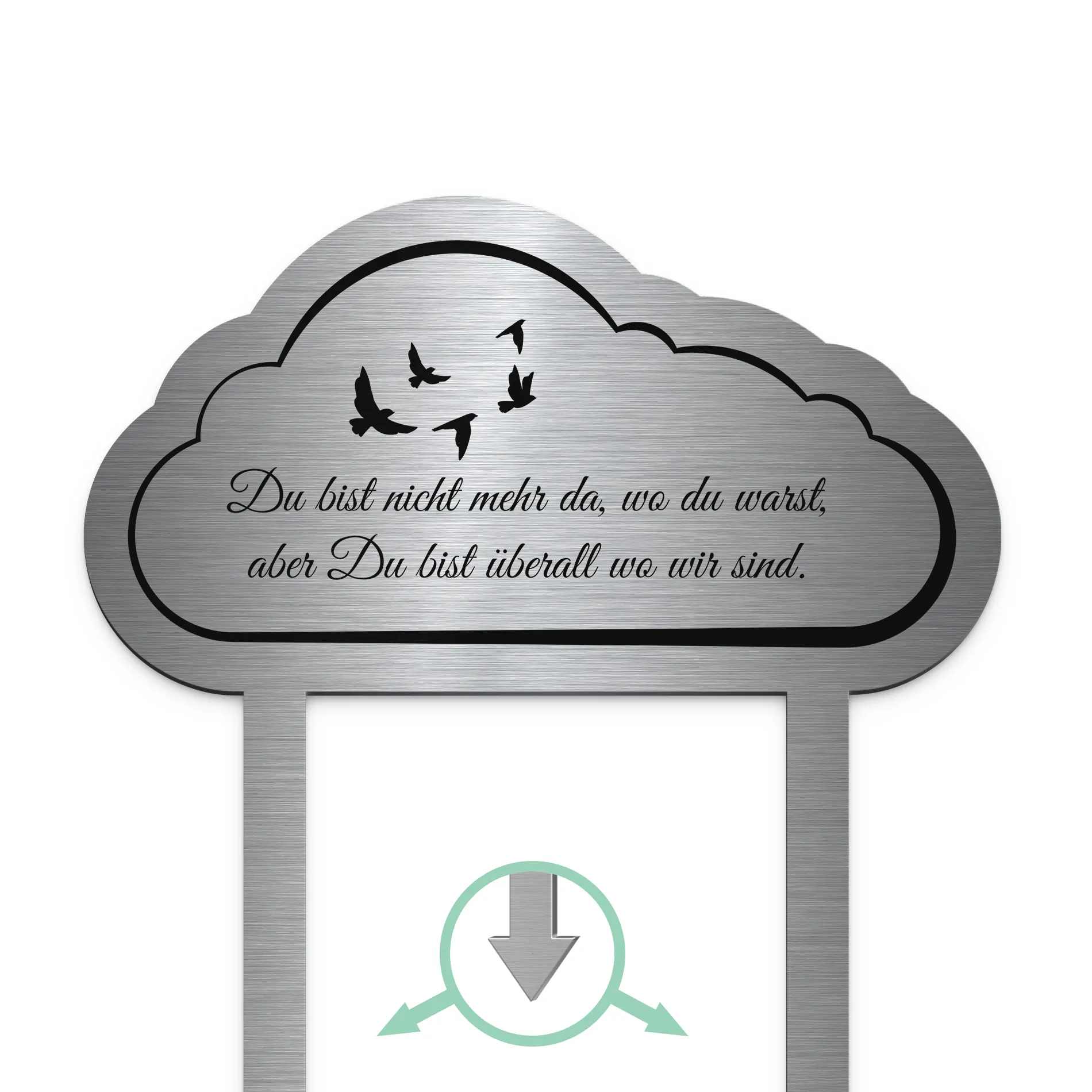 Grabstecker Wolke aus hochwertigem Edelstahl