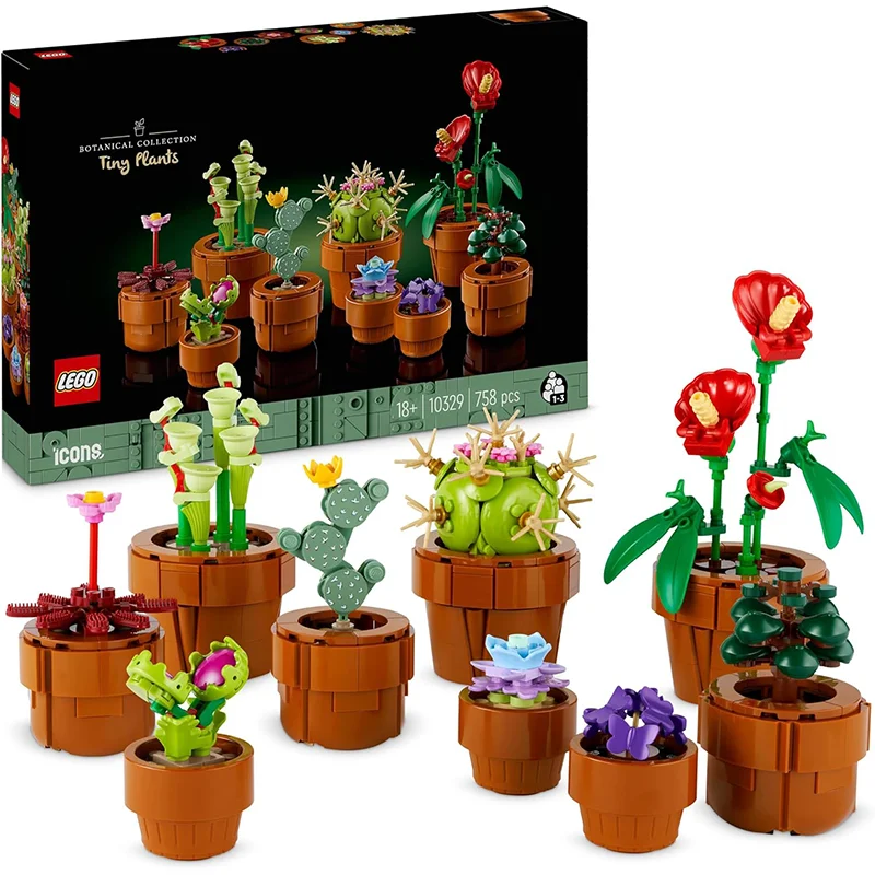 LEGO Icons Mini Pflanzen Set: 9 Blumen im baubaren Topf