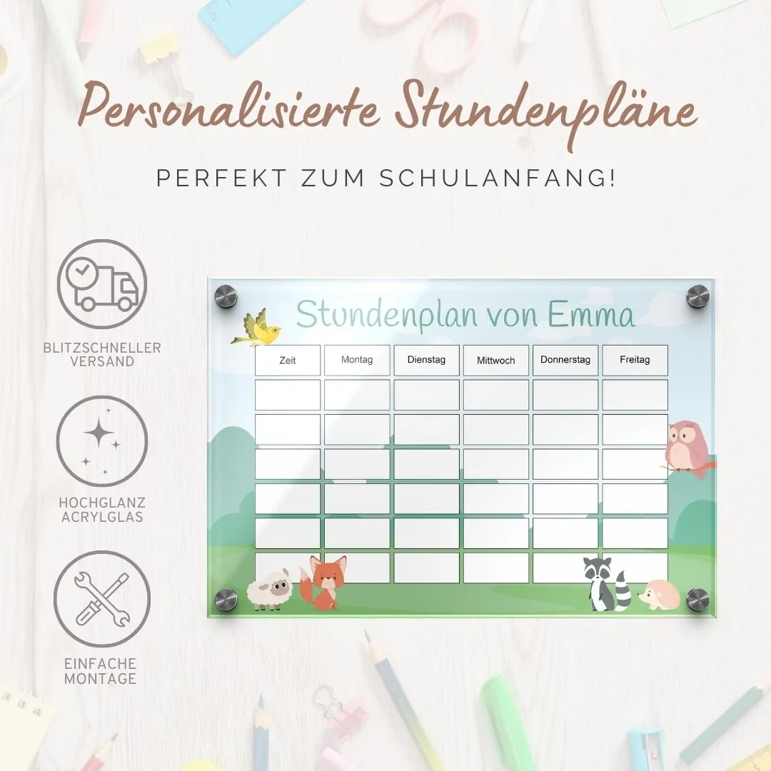 Bunter Stundenplan für Kinder in 30×20 cm – Bild 2
