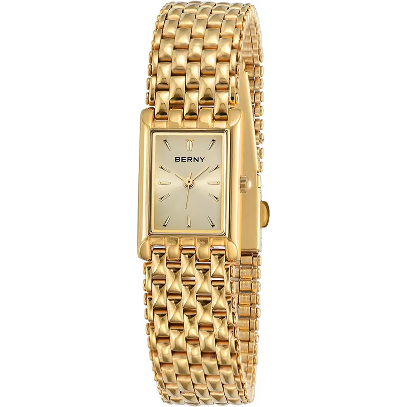 BERNY Gold Uhren für Frauen Aktualisierte Damen Quarz Armbanduhren Edelstahl Band Damen Kleine Gold Uhr Luxus Casual Mode Armband