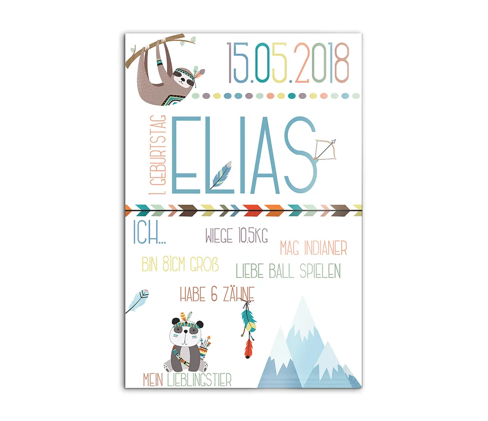 Wandbild „Jungs“ für den Geburtstag mit personalisiertem Wunsch-Druck 20×30 cm