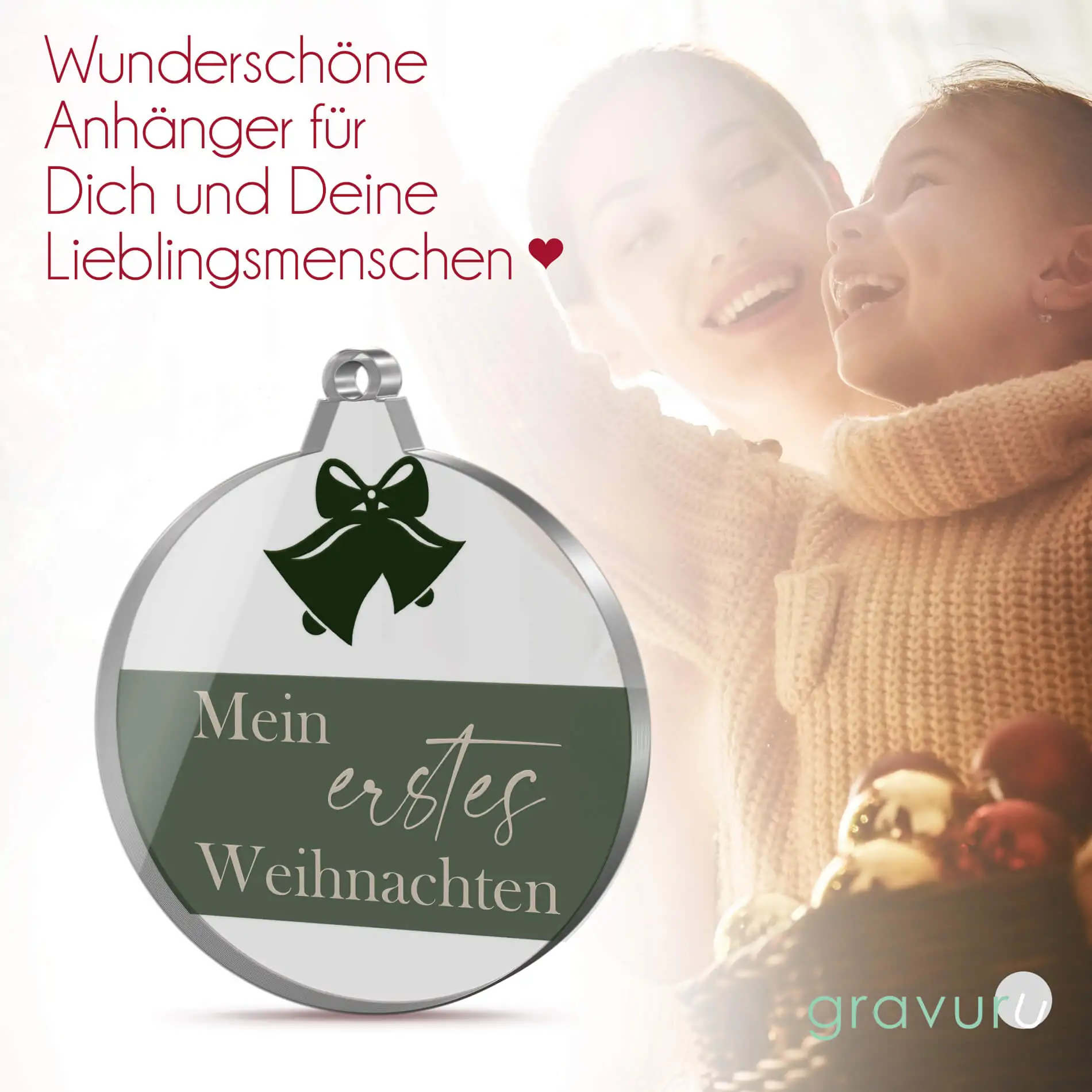 Individuelle Tannenbaumkugel mit niedlichen Designs und Deinem Text – Bild 2