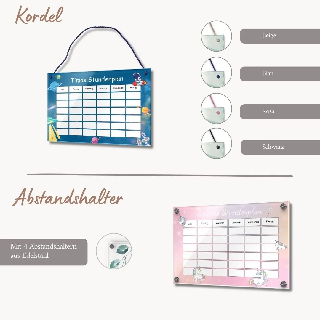 Bunter Stundenplan für Kinder in 30×20 cm – Bild 5