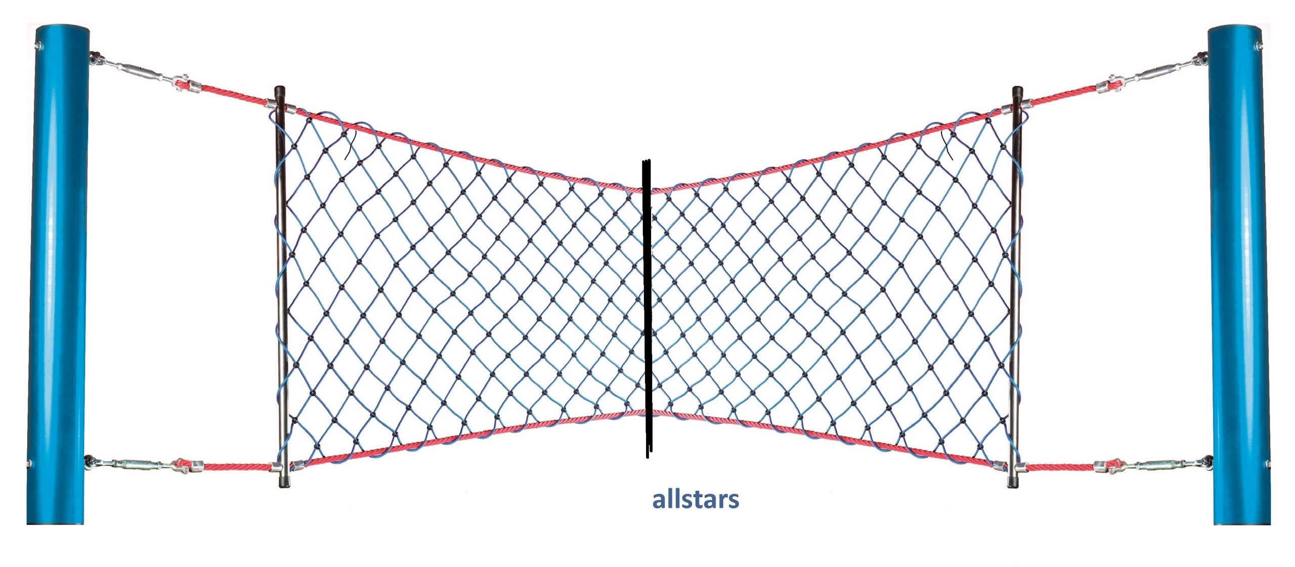 Ullmann Volleyballnetz + Pfosten pulverbeschichtet Beachvolleyball Netz Profi