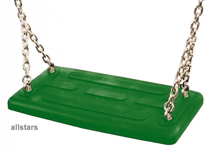Beckmann Schaukelsitz „Typ 2A“ Schaukel Gummi mit Alu-Verstärkung grün und Kette Edelstahl – Bild 2