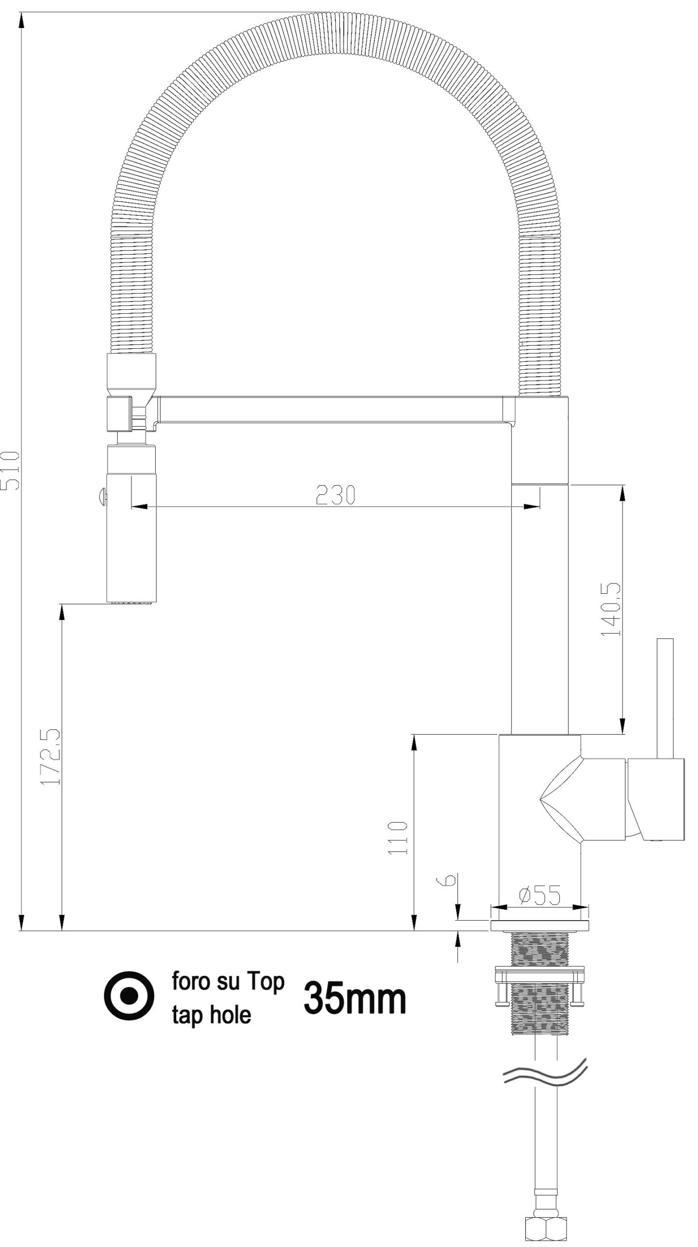 NIEDERDRUCK Wasserhahn Küchenarmatur, SAM, mit 360° schwenkbarem Auslauf, abnehmbare 2 strahl Handbrause, Verchromt / Blau – Bild 2