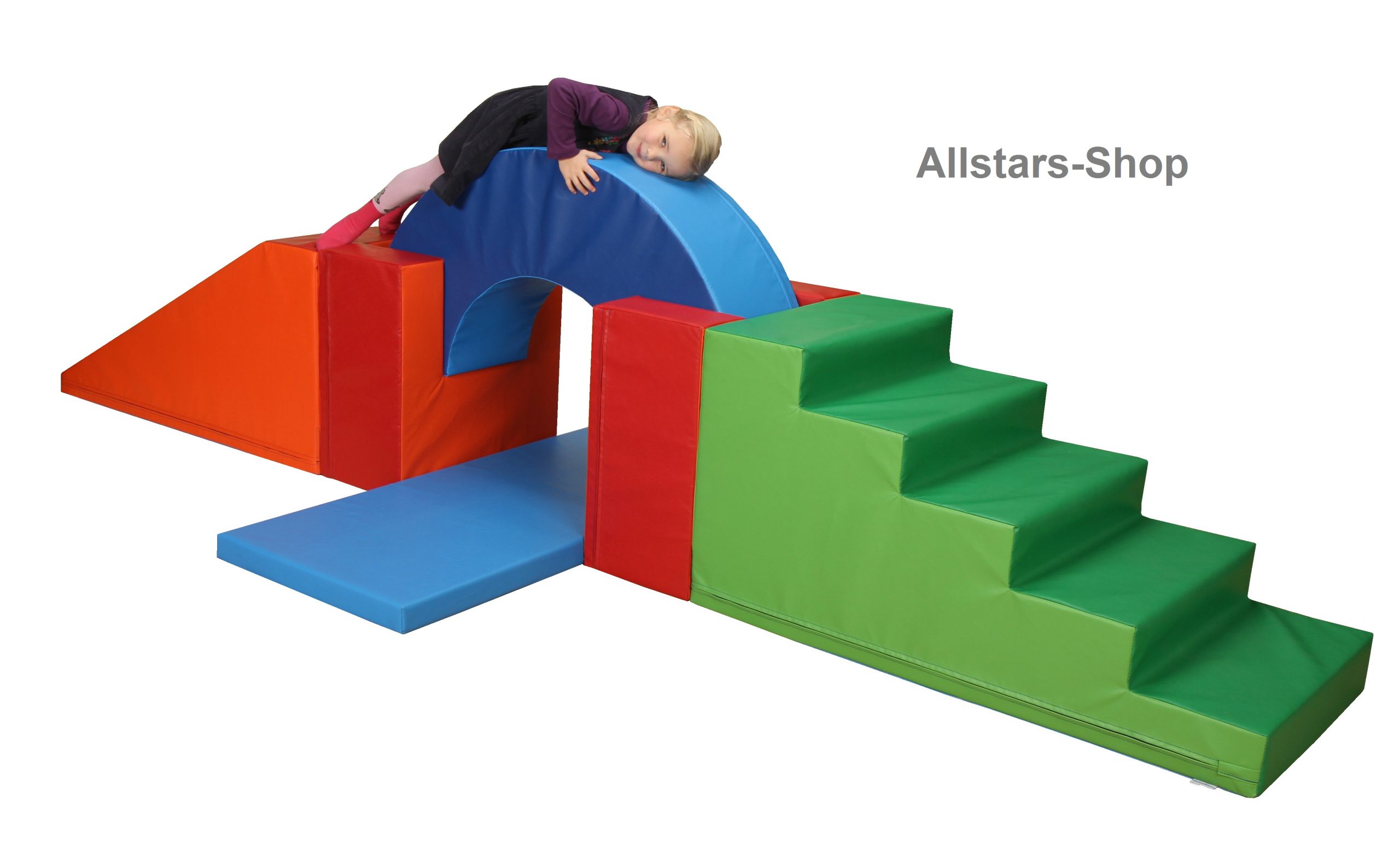 Bänfer Softbaustein U-Element 600 x 300 x 600 mm Schaumstoff Großbaustein orange-rot Maxi – Bild 3