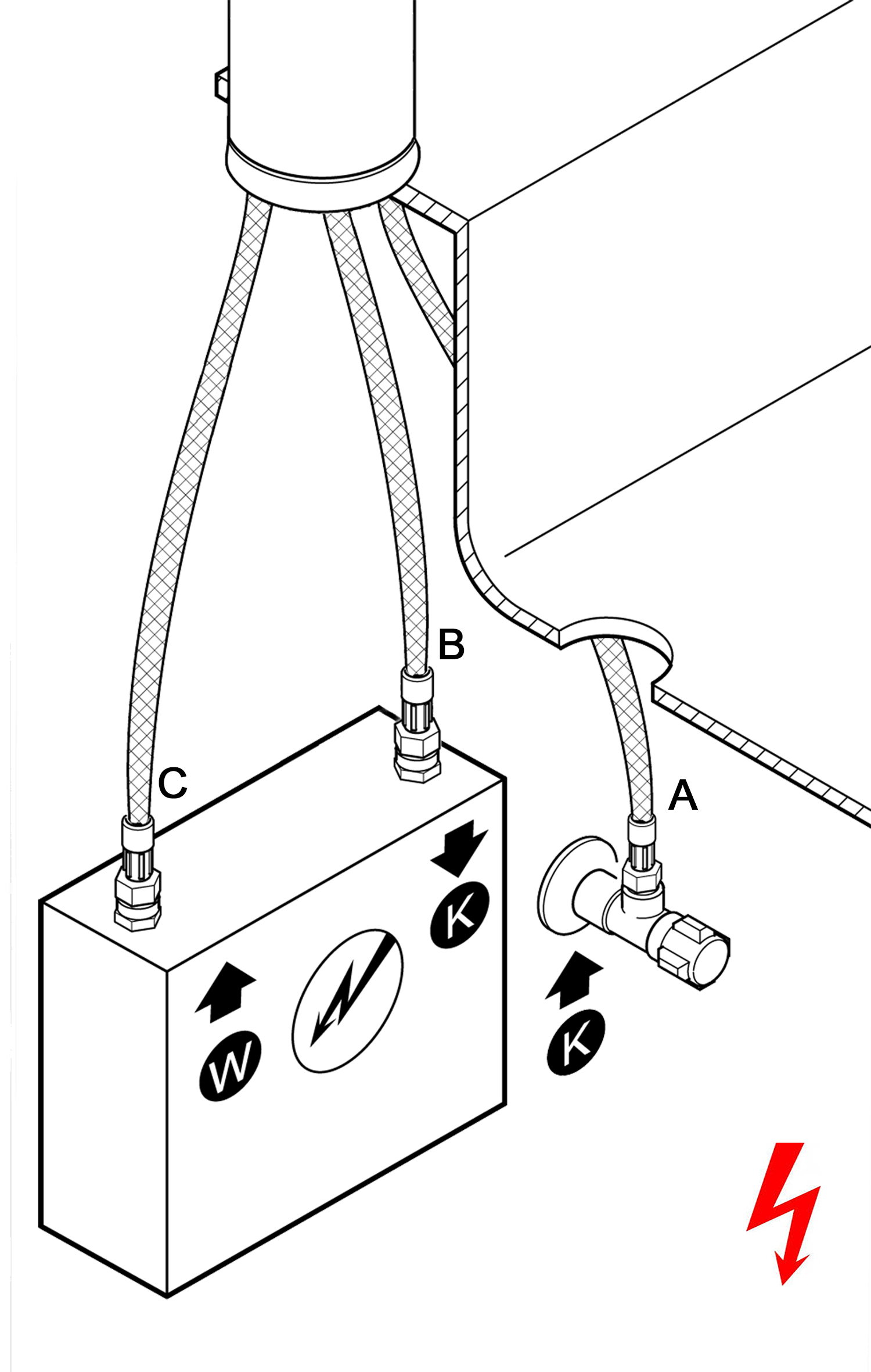 NIEDERDRUCK Wasserhahn Küchenarmatur, SAM, mit 360° schwenkbarem Auslauf, abnehmbare 2 strahl Handbrause, Verchromt / Blau – Bild 3