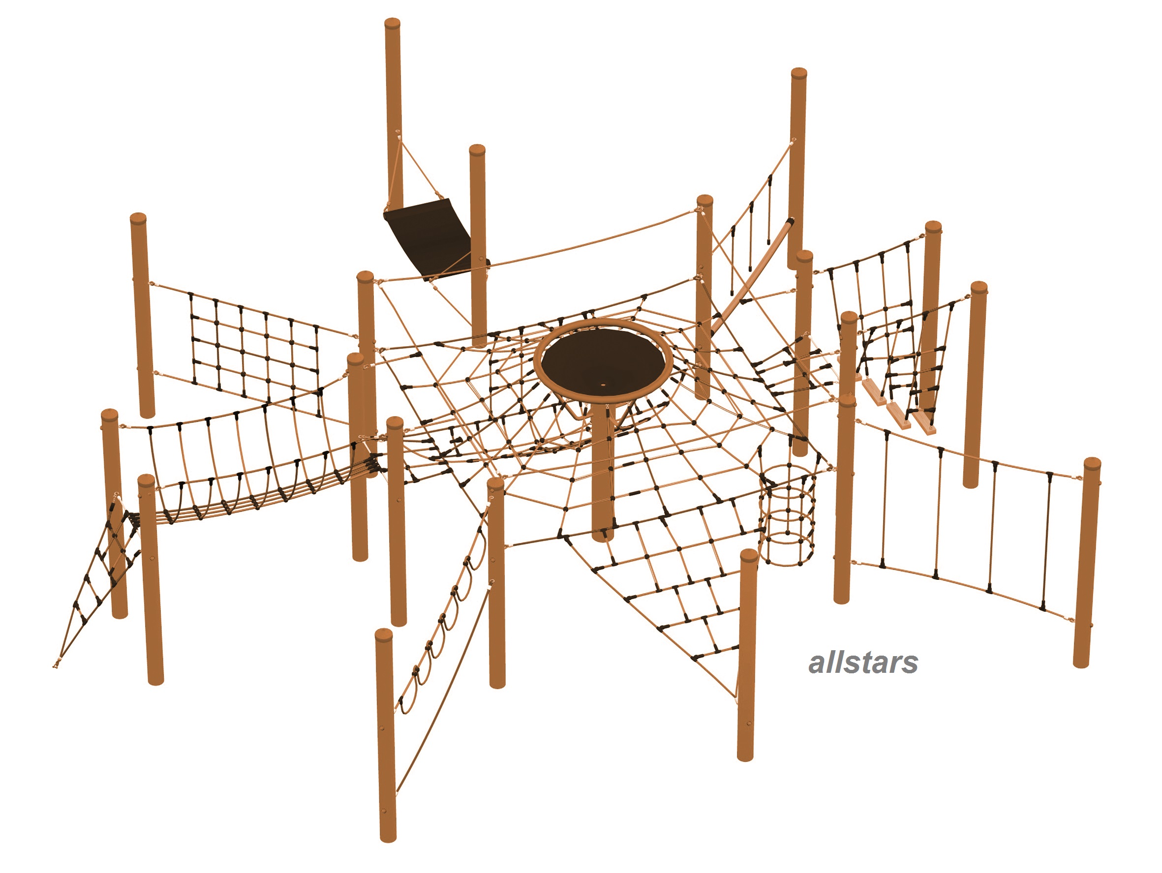 HUCK Vario-Element 7 Aufstiegshilfe für Robinie-Pfosten Kletternetz öffentlicher Spielplatz – Bild 6