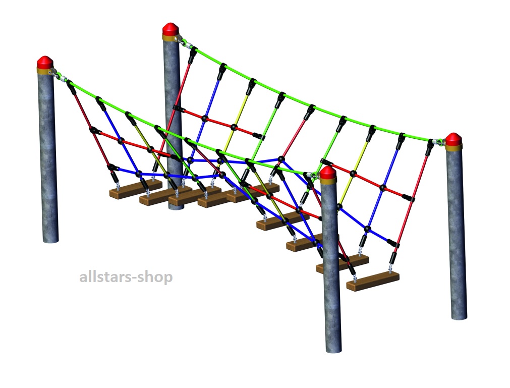 Huck Abenteuerbrücke „Holzsteg“ Kletteranlage Mini Hängebrücke Element – Bild 4