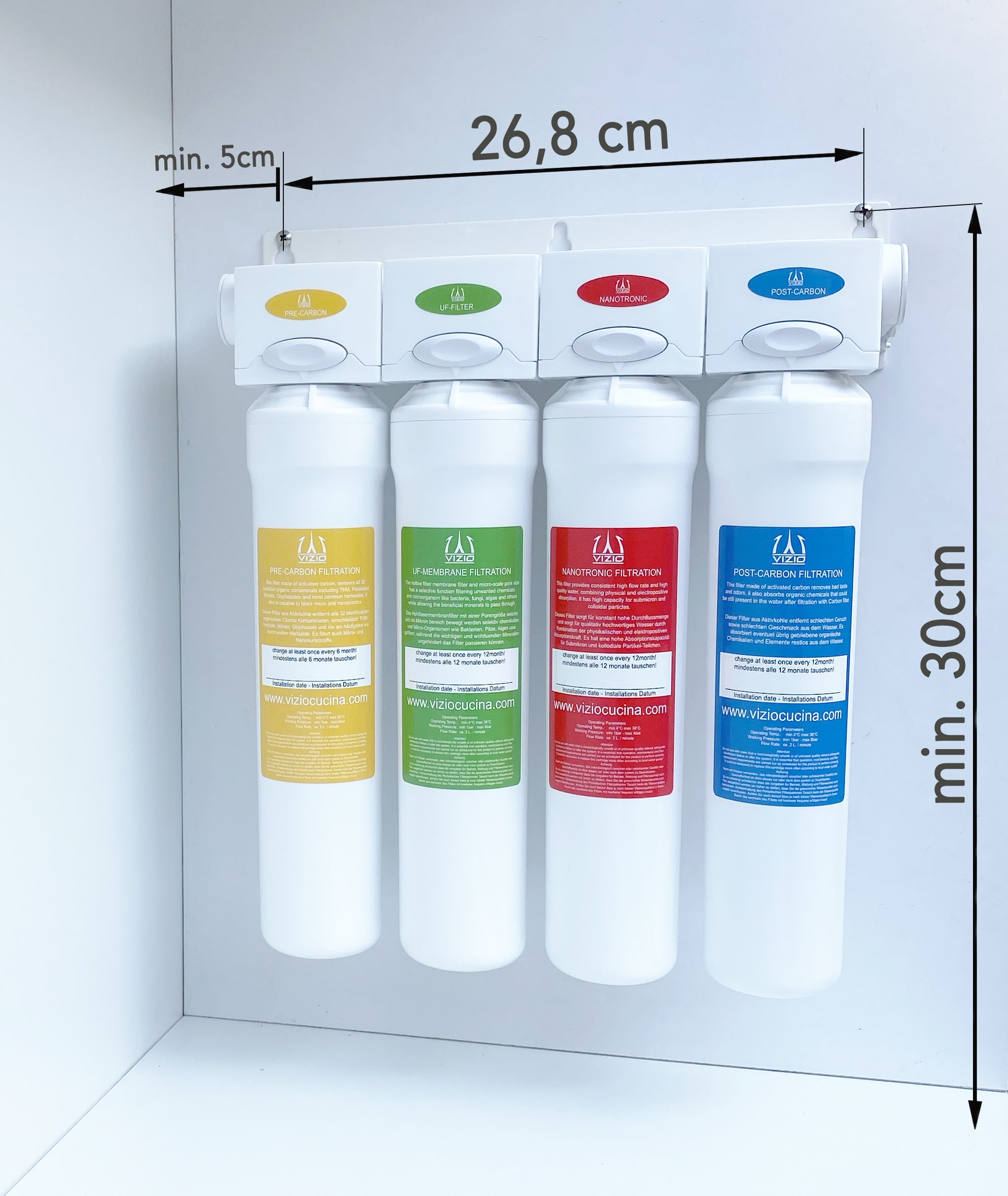 Komplette Anlage, 5 wege Armatur, Sprudelanlage, CO2 Druckminderer und 4 Stadien Filterset – Bild 8