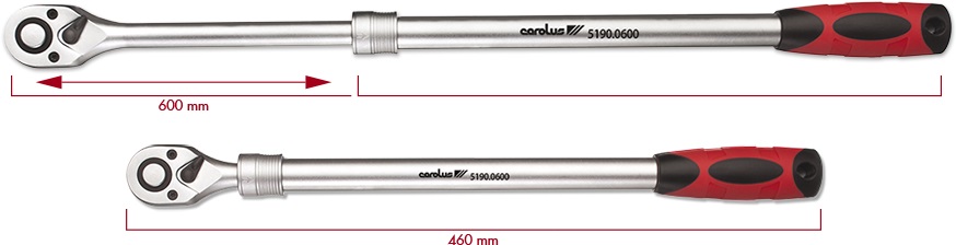 Teleskop-Knarre 1/2″ 460 – 600mm ausziehbar