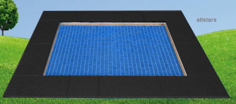 Trampolin Spielplatztrampolin Einbautrampolin Außenmaß 2,86 x 1,90 m Sprungmatte Beckmann