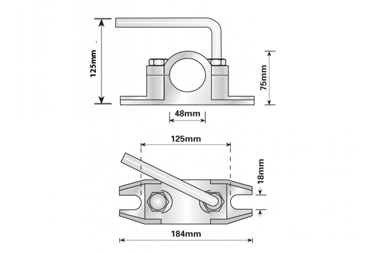 Stützradhalter Ø 48 mm für gewellte Rohre – Bild 2
