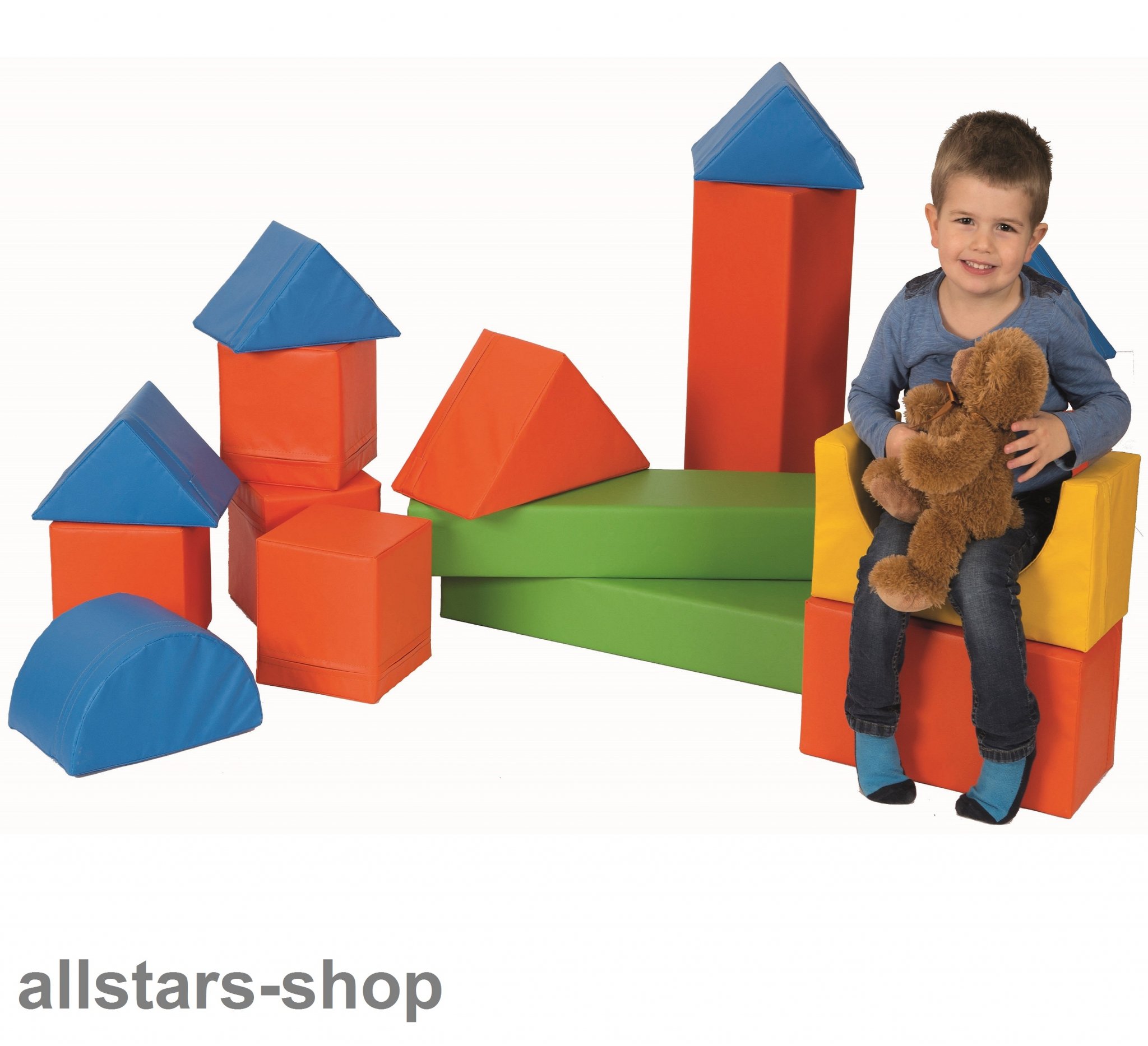 Bänfer Kids Softbausteine Bausteine Mini Motorik-Bausteine-Satz 16-teilig für Kinderkrippe – Bild 3