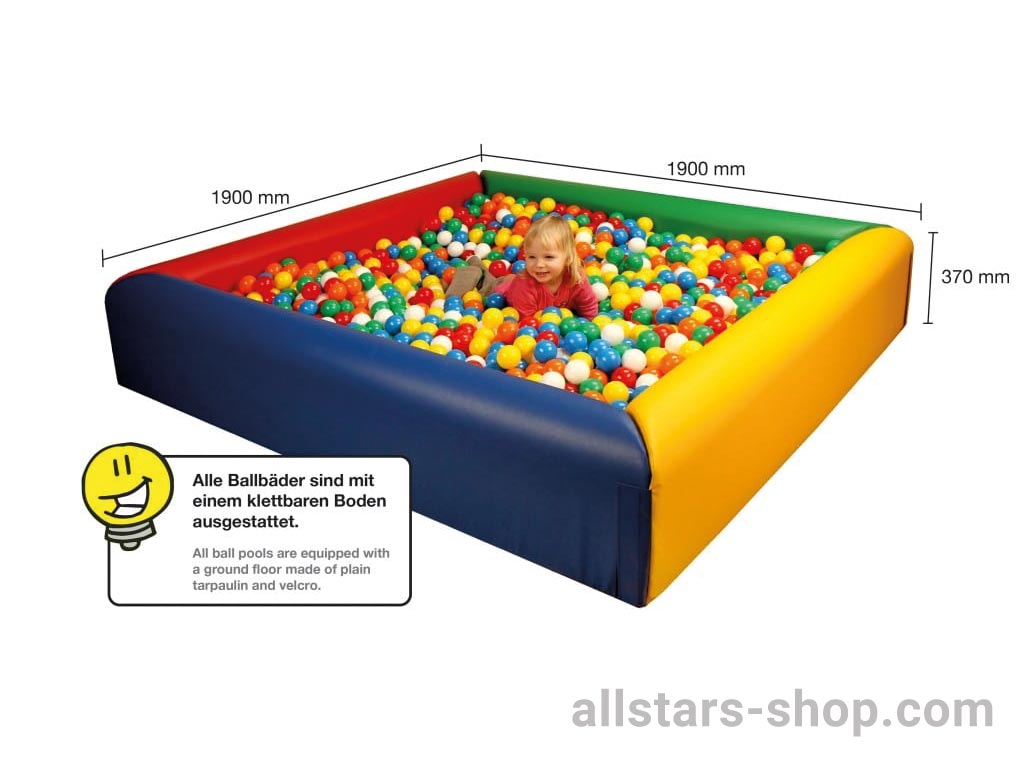 Bälle-Bad Ballbad Viereck Regenbogen Bänfer für Kindergarten Bänfer – Bild 2