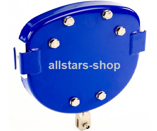 Beckmann Seilbahn Laufkatze mit Bremse Edelstahl V2A blau rund für komplette Draht-Seilbahn