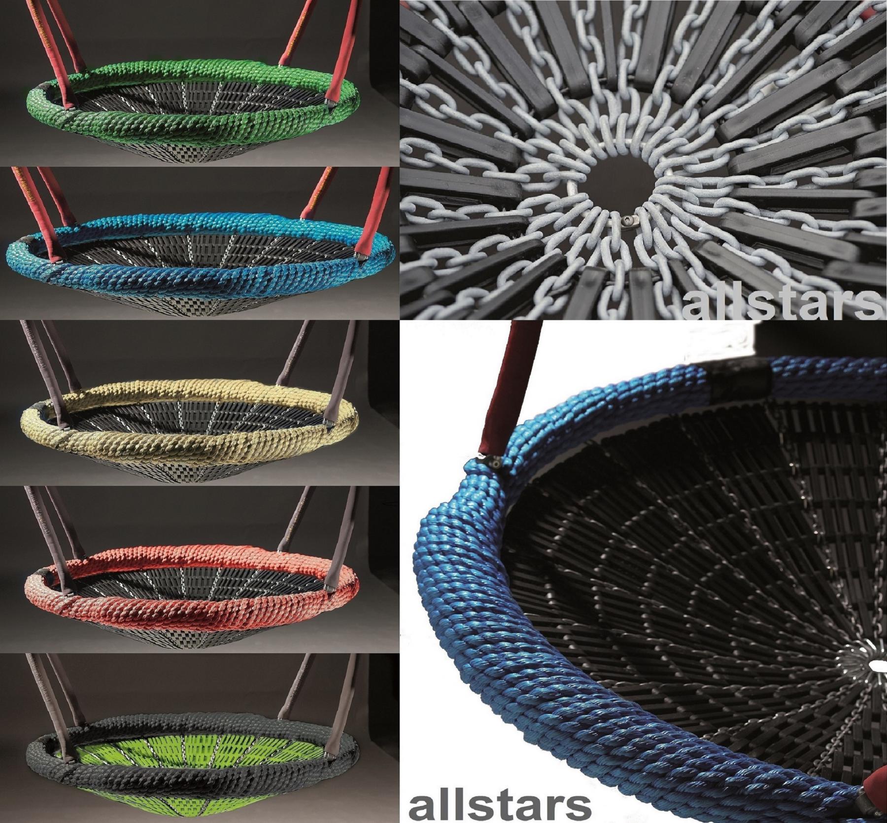 Huck Original Vogelnest® Vogelnestschaukel ∅ 120 cm Korbschaukel Nestschaukel beige schwarz – Bild 4