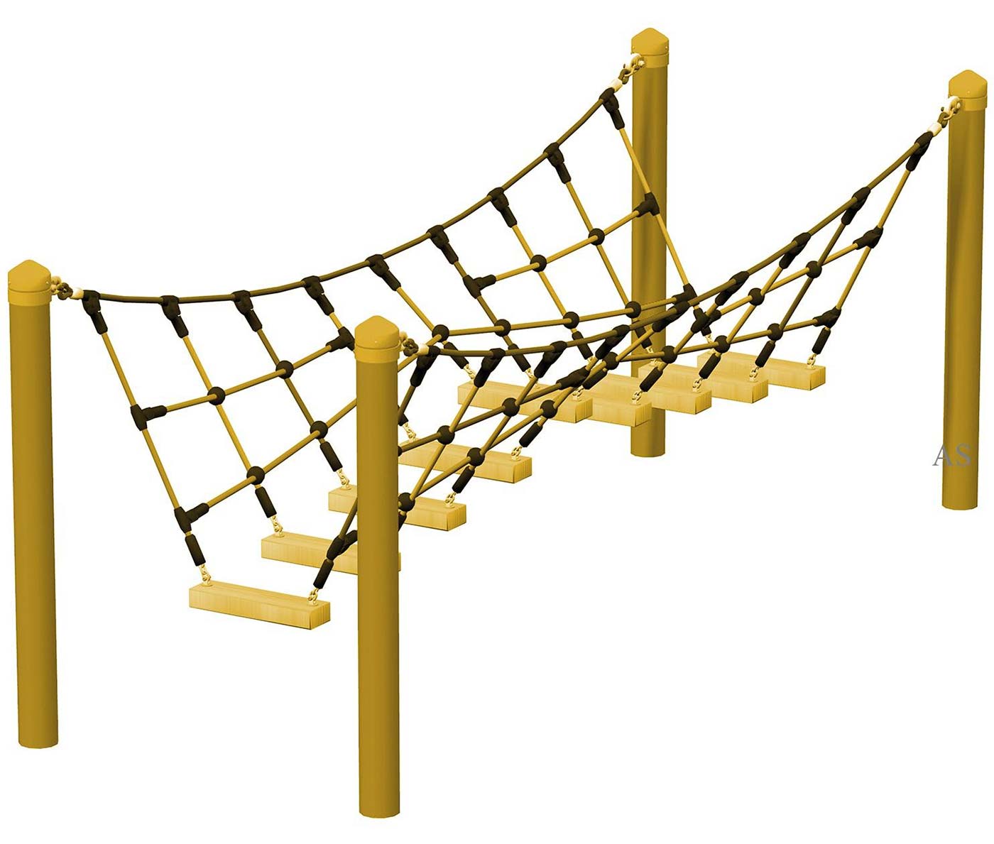 Huck Abenteuerbrücke „Holzsteg“ Kletteranlage Mini Hängebrücke Element – Bild 2