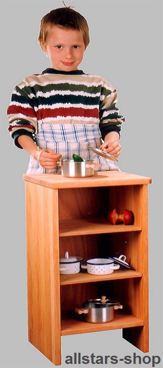 Schöllner Spielküche-Regal für Kinderküche 3 Fächer aus Holz für Kindergarten