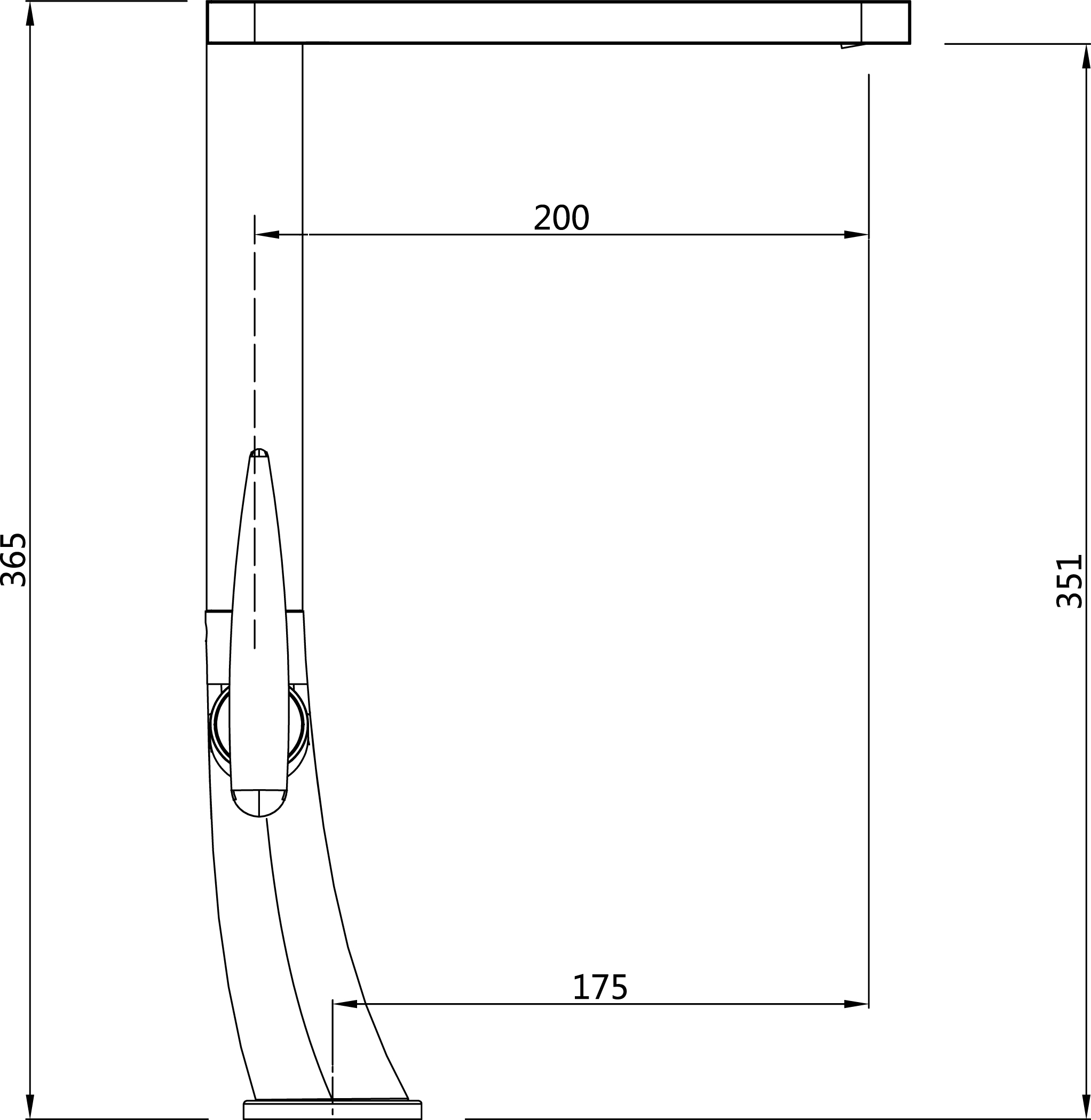 Wasserhahn Küchenarmatur, LEAF, mit 360° schwenkbarem superflachem Auslauf , Verchromt – Bild 2